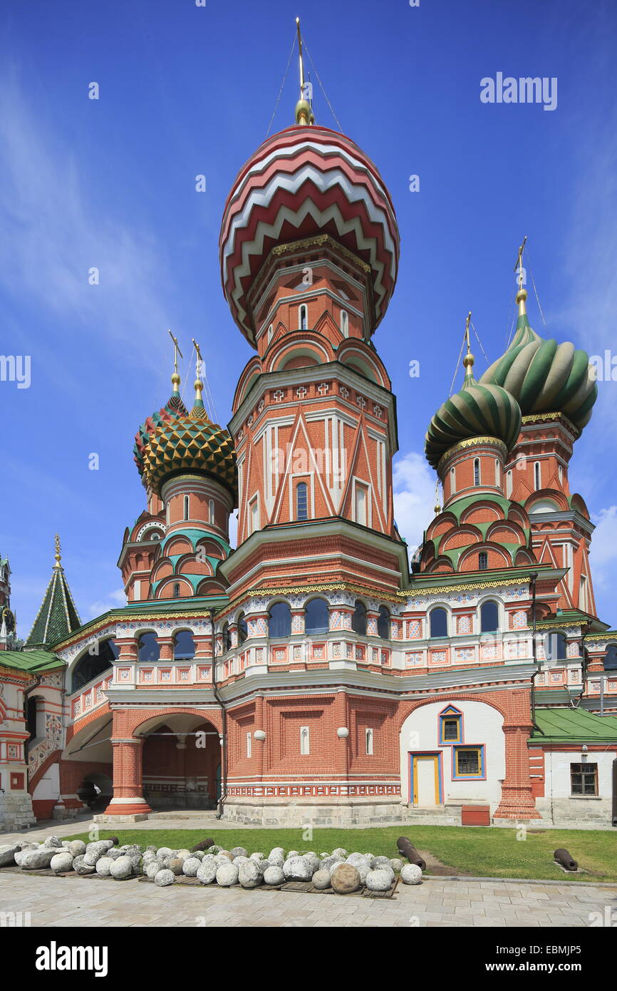 Basilius Kathedrale oder Sobor Wassilija Blaschenogo, auf dem Roten Platz, Moskau, Russland Stockfoto