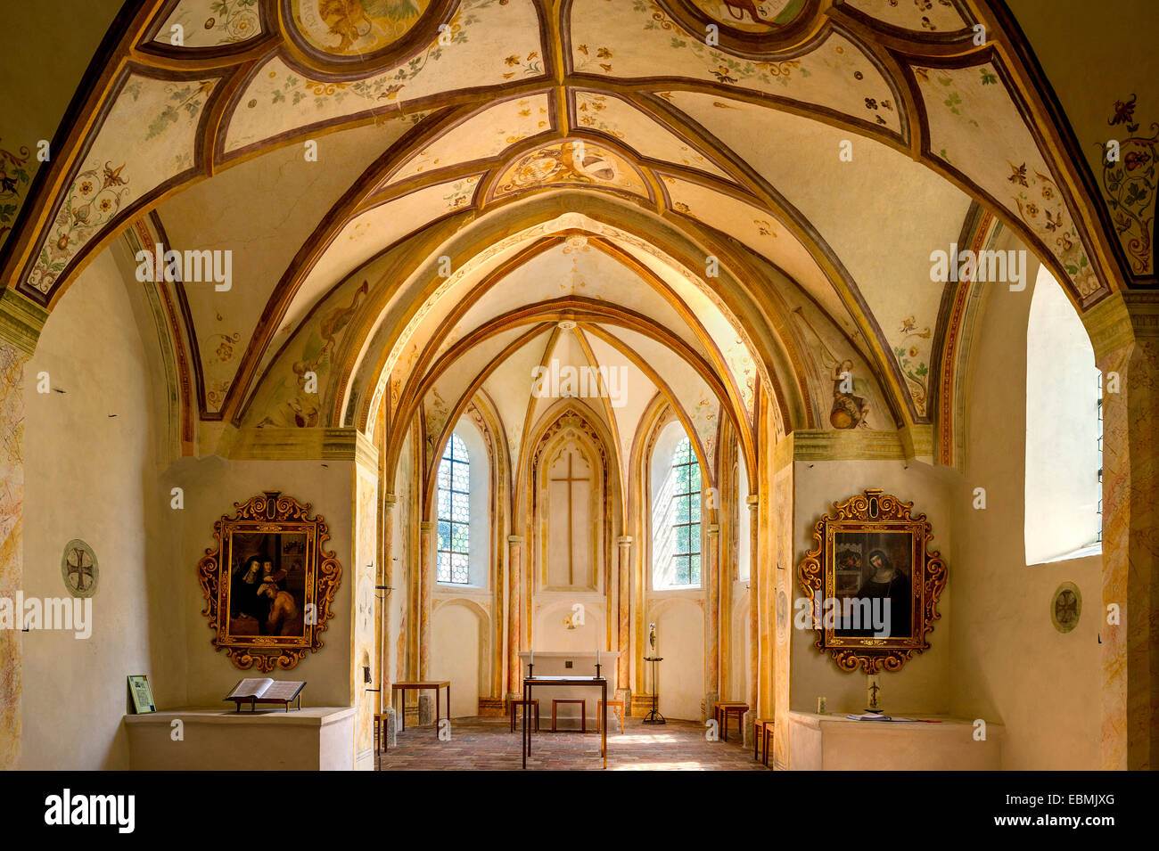 Walburgiskapelle Kapelle, Interieur mit manieristischen Fresken, Bayern, Oberbayern, Chiemgau, Seebruck, Seeon Abbey Stockfoto