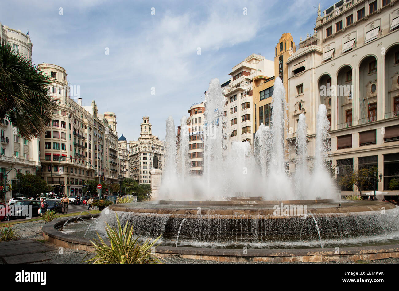 Plaza del Ayuntamiento Rathausplatz, Valencia, Spanien Stockfoto