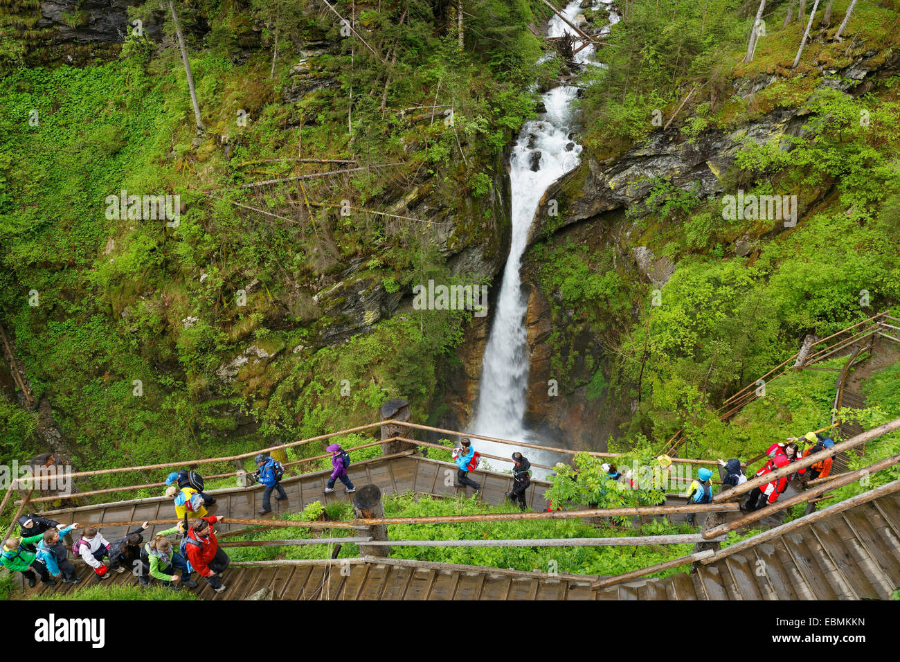 Wasserfall in der Schlucht Raggaschlucht, Flattach, Mölltaler, Hohe Tauern, Kärnten, Österreich Stockfoto