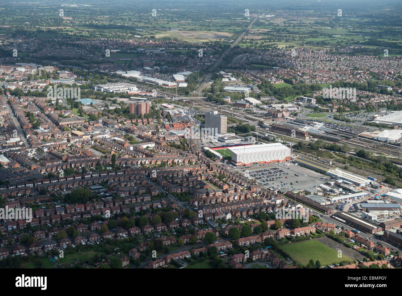 Einen tollen Blick auf die Stadt von Crewe Cheshire Stockfoto
