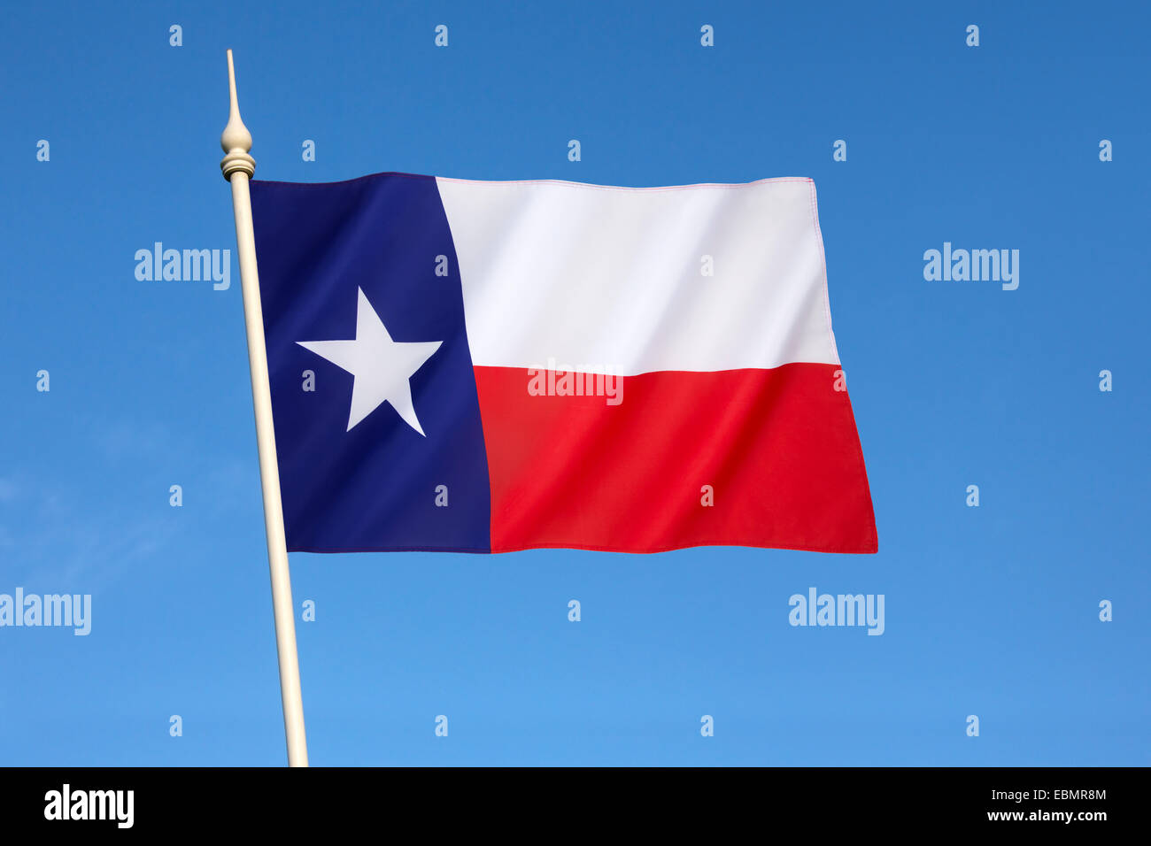 Die Flagge des Staates Texas - Vereinigte Staaten von Amerika Stockfoto