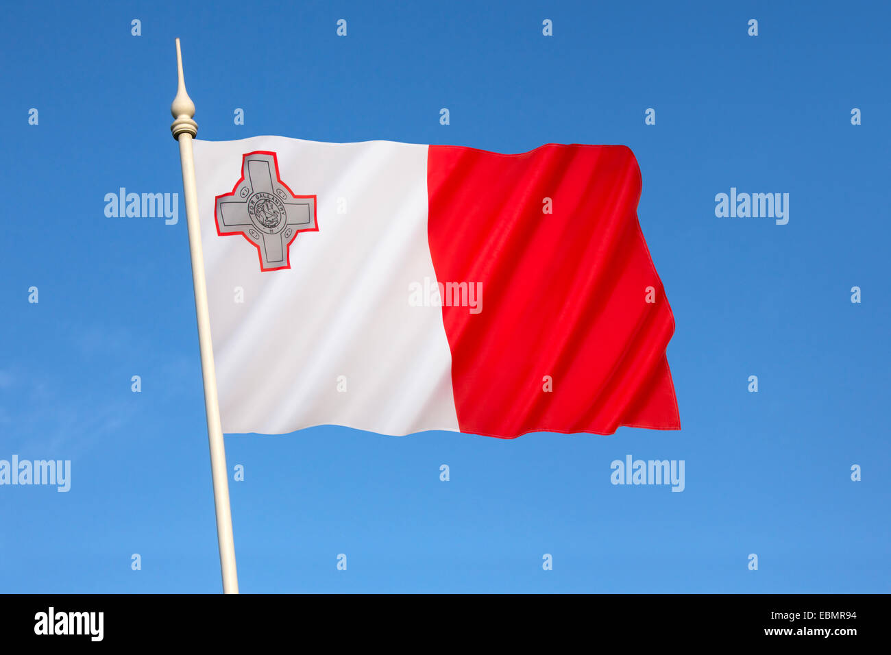 Flagge von Malta Stockfoto