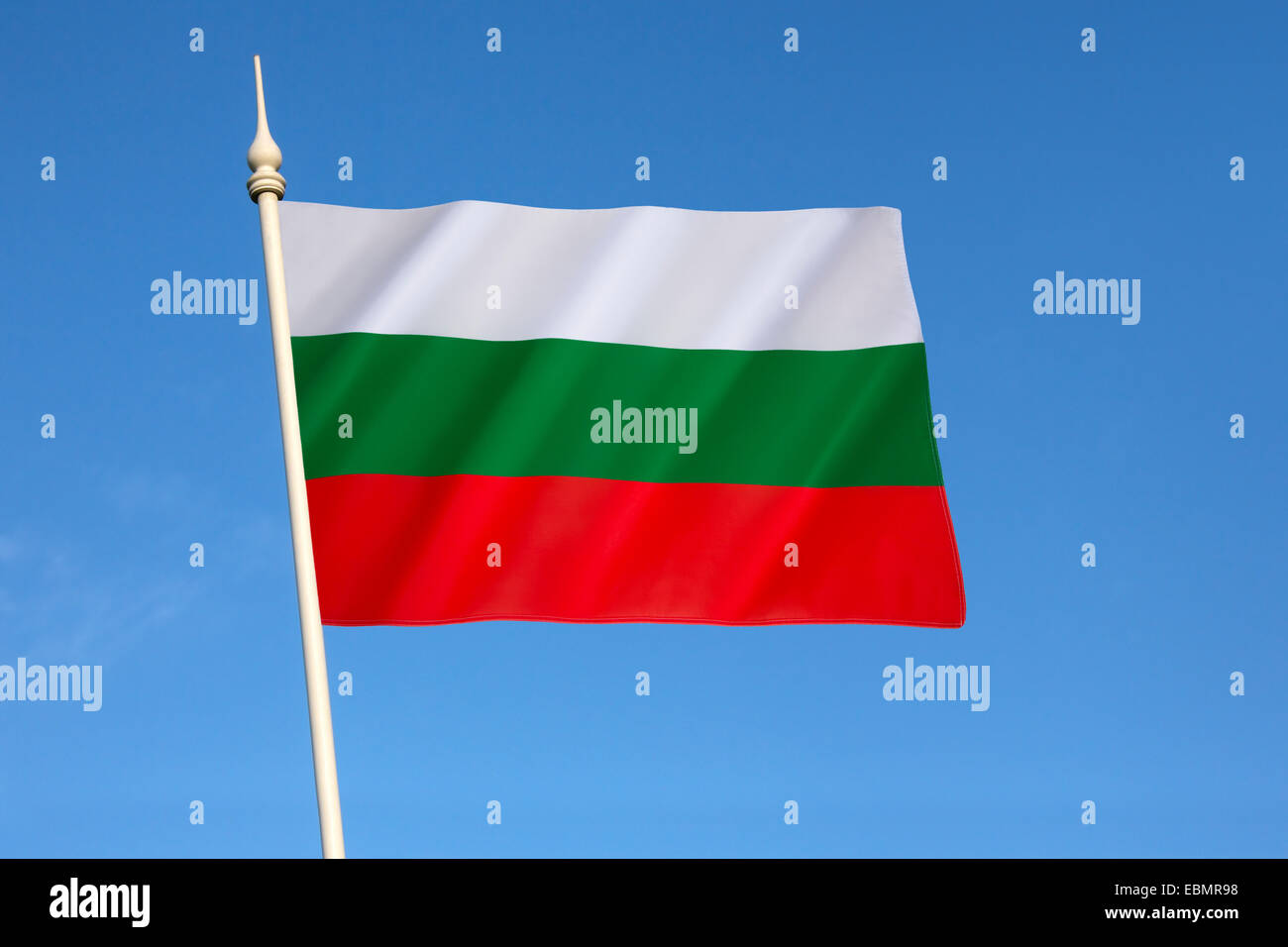 Flagge von Bulgarien Stockfoto