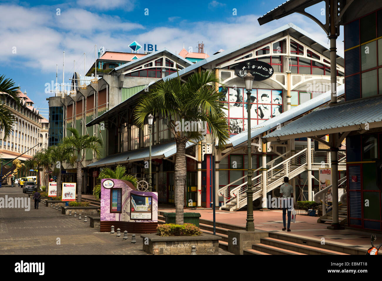 Mauritius, Port Louis, Caudon am Wasser, direkt am Meer, Bars, Restaurants, Büros und Geschäfte Stockfoto