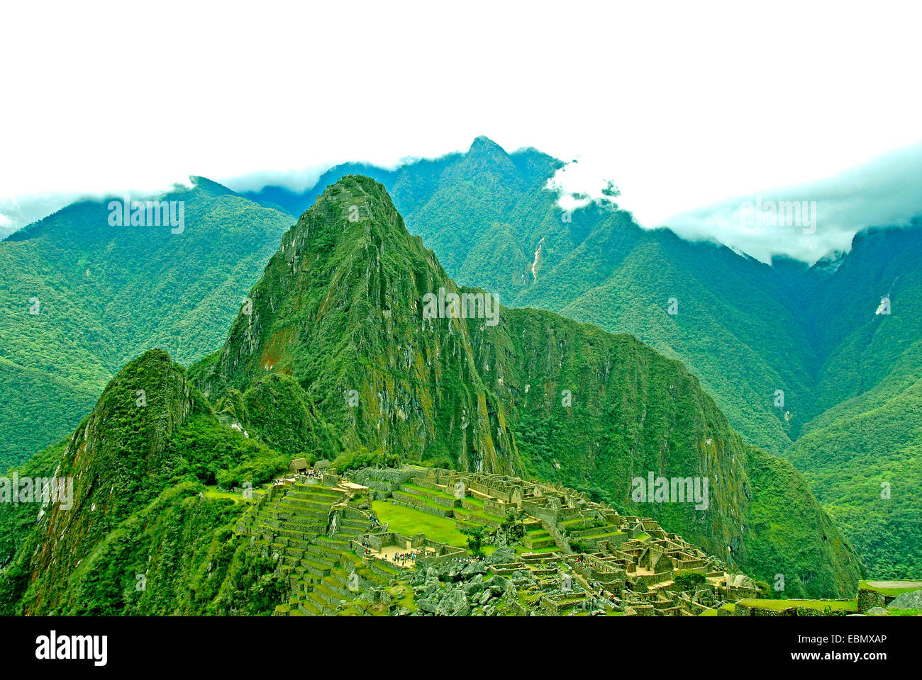 Luftaufnahme von Machu Picchu, Peru Stockfoto