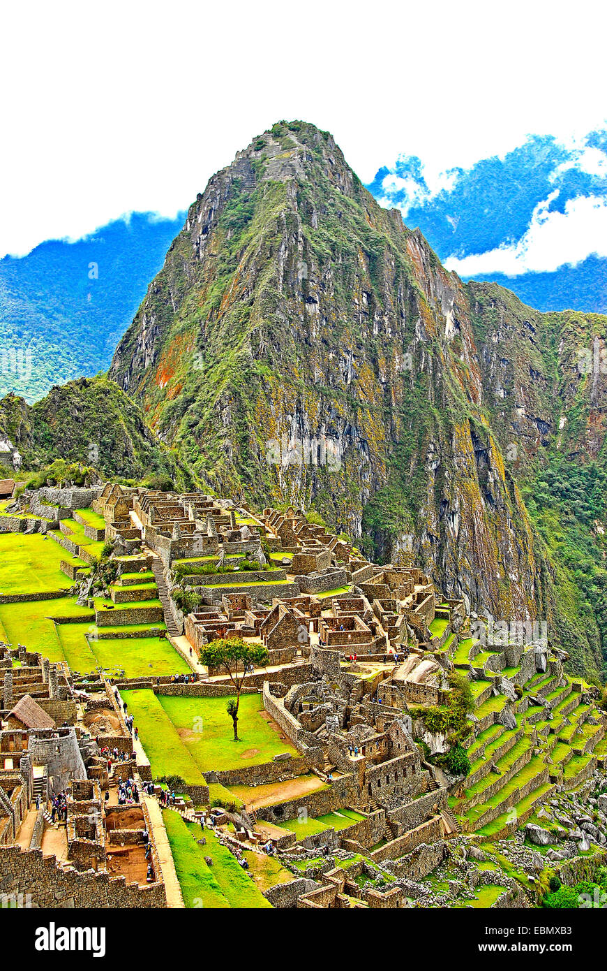 Luftaufnahme von Machu Picchu, Peru Stockfoto
