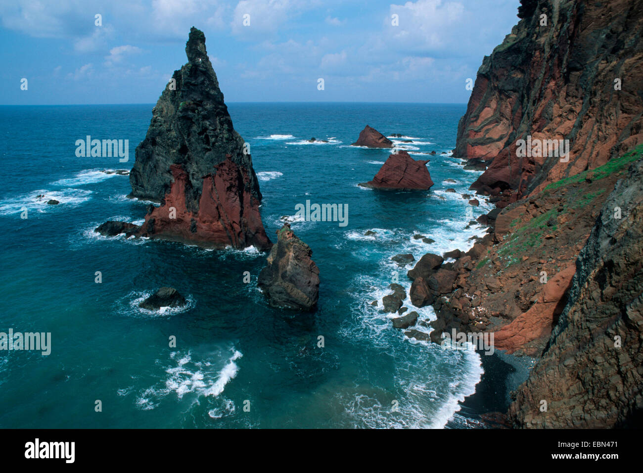 Felsenküste am East Cape, Madeira, Ponta de Sao Lourenzo Stockfoto