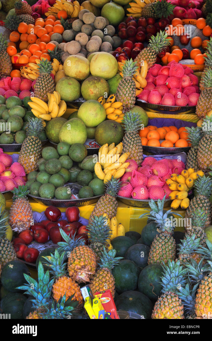 Obststand auf einen Markt, Sri Lanka, Sri Lanka Stockfoto