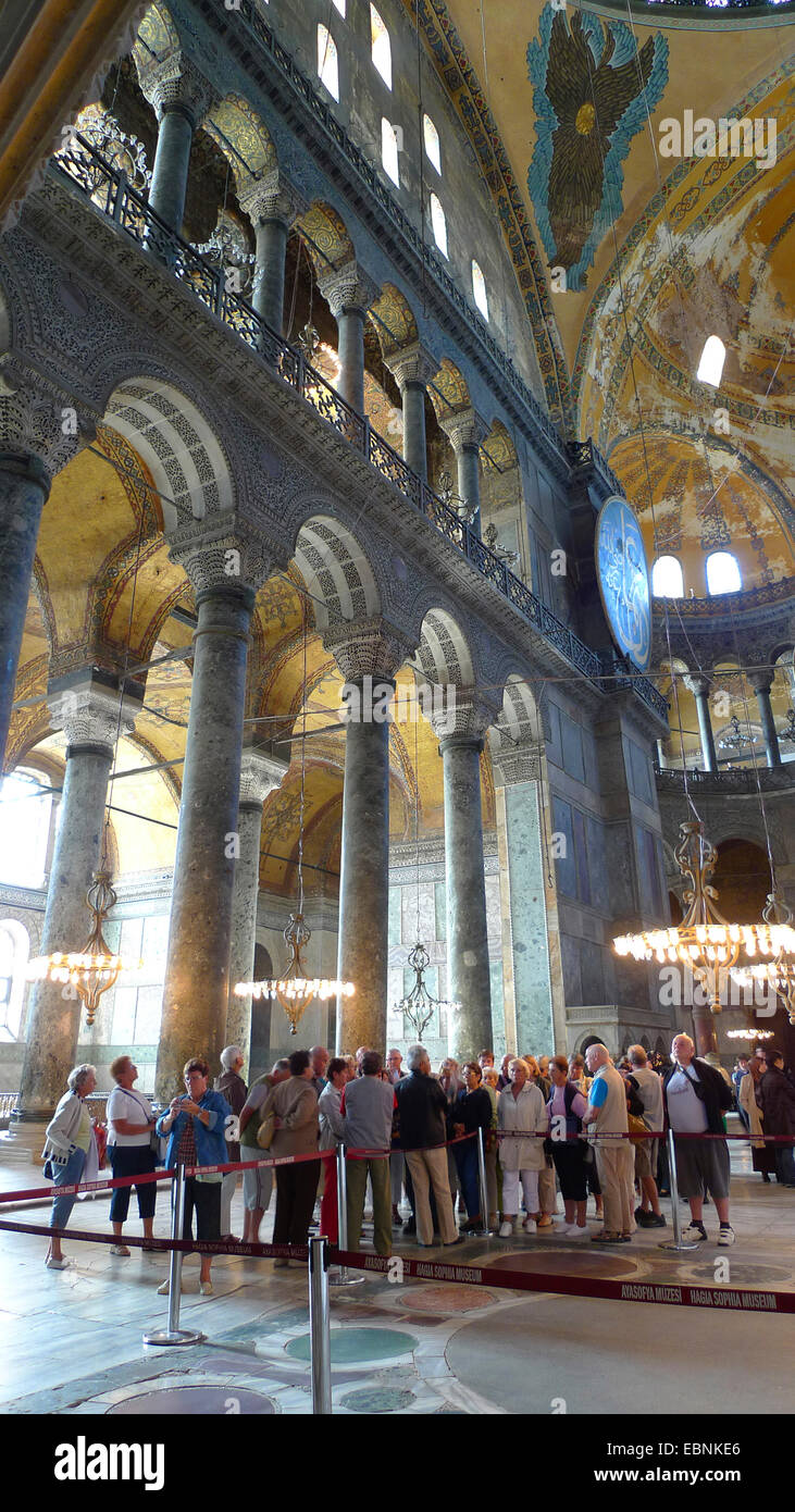 Innenansicht des Sultan Ahmed Mosque, blaue Moschee, Türkei, Istanbul Stockfoto