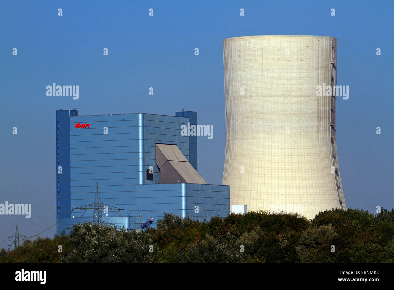 der rechtlich umstrittenen Neubau des Steinkohle befeuerten Kraftwerks Datteln 4, Deutschland, Nordrhein-Westfalen, Ruhrgebiet, Datteln Stockfoto