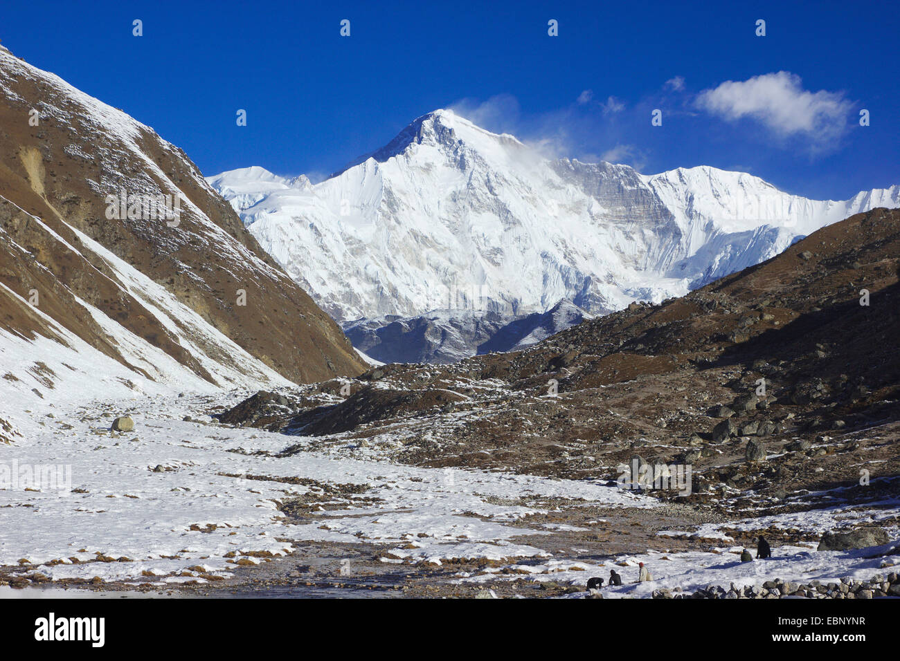 Cho Oyu vom Gokyo, Nepal, Himalaya, Khumbu Himal gesehen Stockfoto