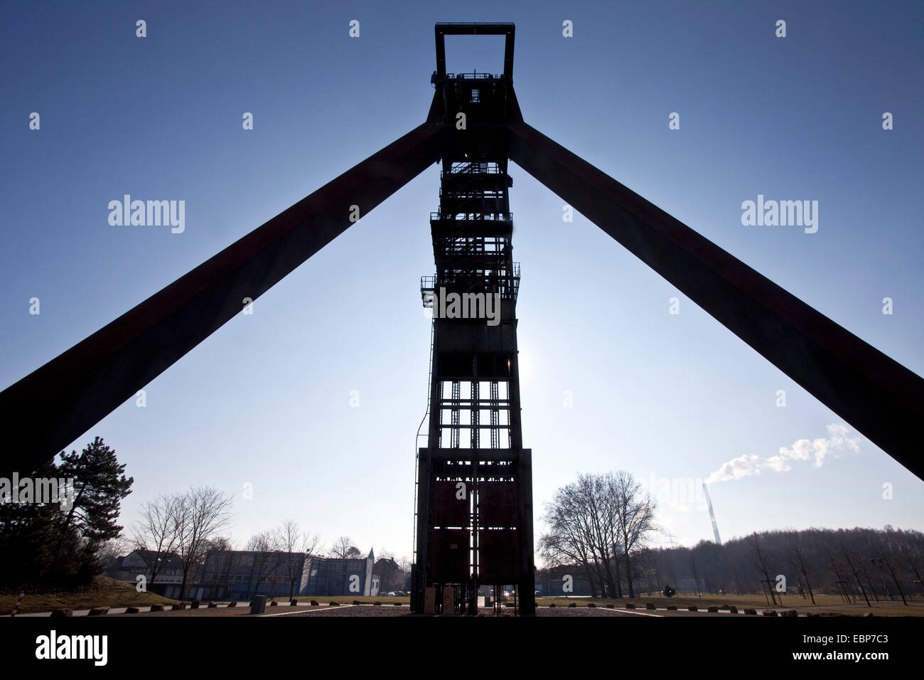 Förderturm von früher Kohle abbauen, Deutschland, Nordrhein-Westfalen, Ruhrgebiet, Recklinghausen II, Recklinghausen Stockfoto