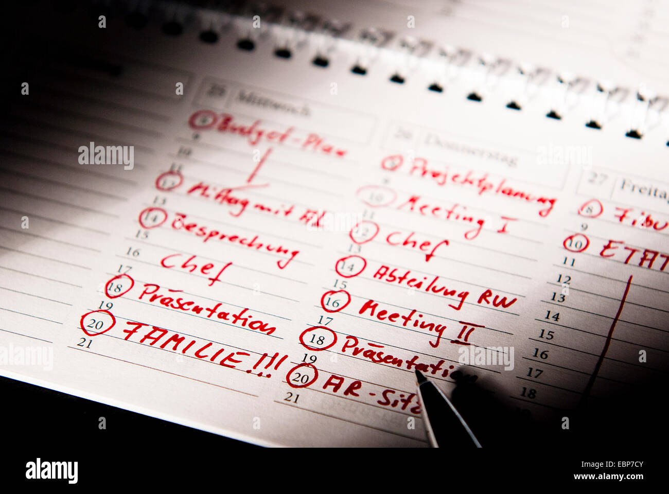 voll Zeitplan, Deutschland Stockfoto