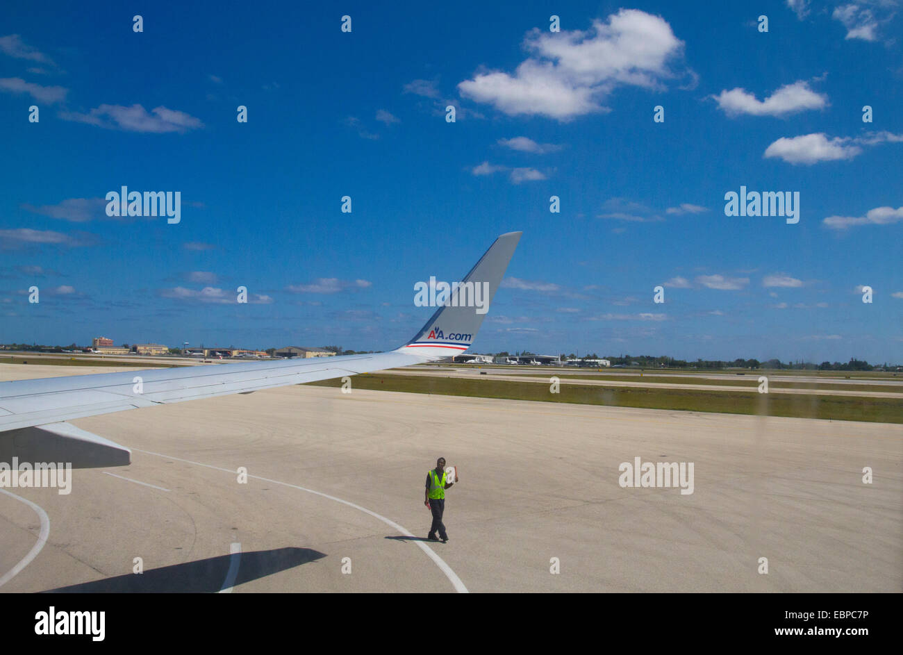American Airlines Flugzeug ruft zur Abfahrt bereit. Stockfoto