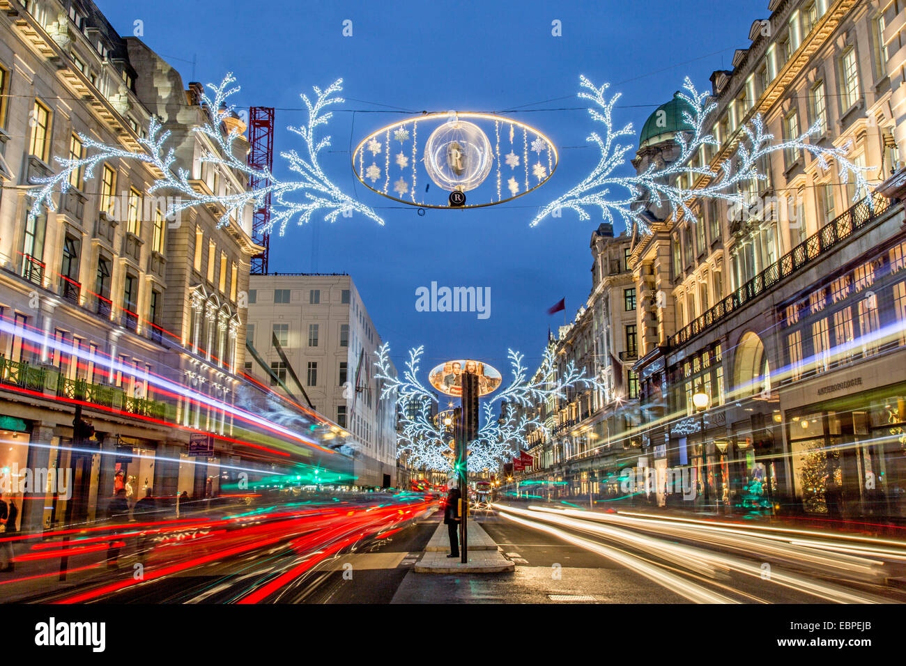 Christmas Lights Regent Street London UK Stockfoto