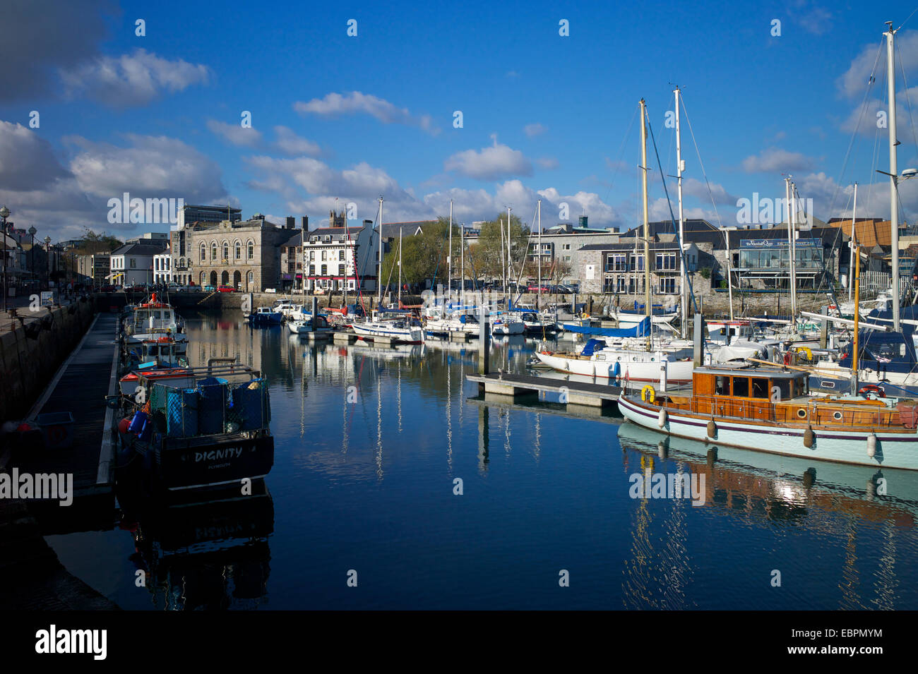 Sutton Harbour Marina, Plymouth, Devon, England, Vereinigtes Königreich, Europa Stockfoto