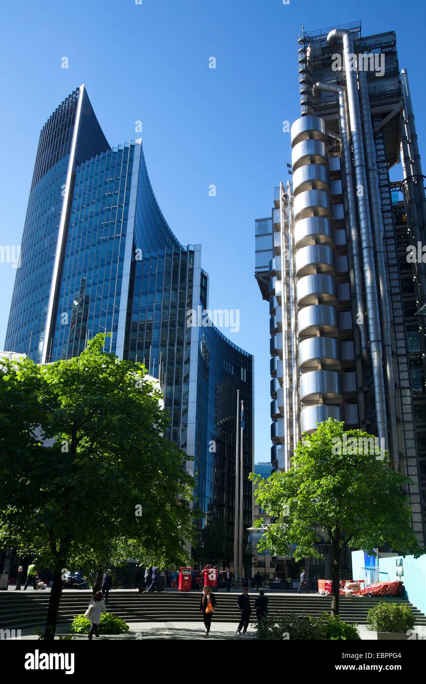 Lloyds und Willis Gebäude, Bankenviertel, City of London, England, Vereinigtes Königreich, Europa Stockfoto