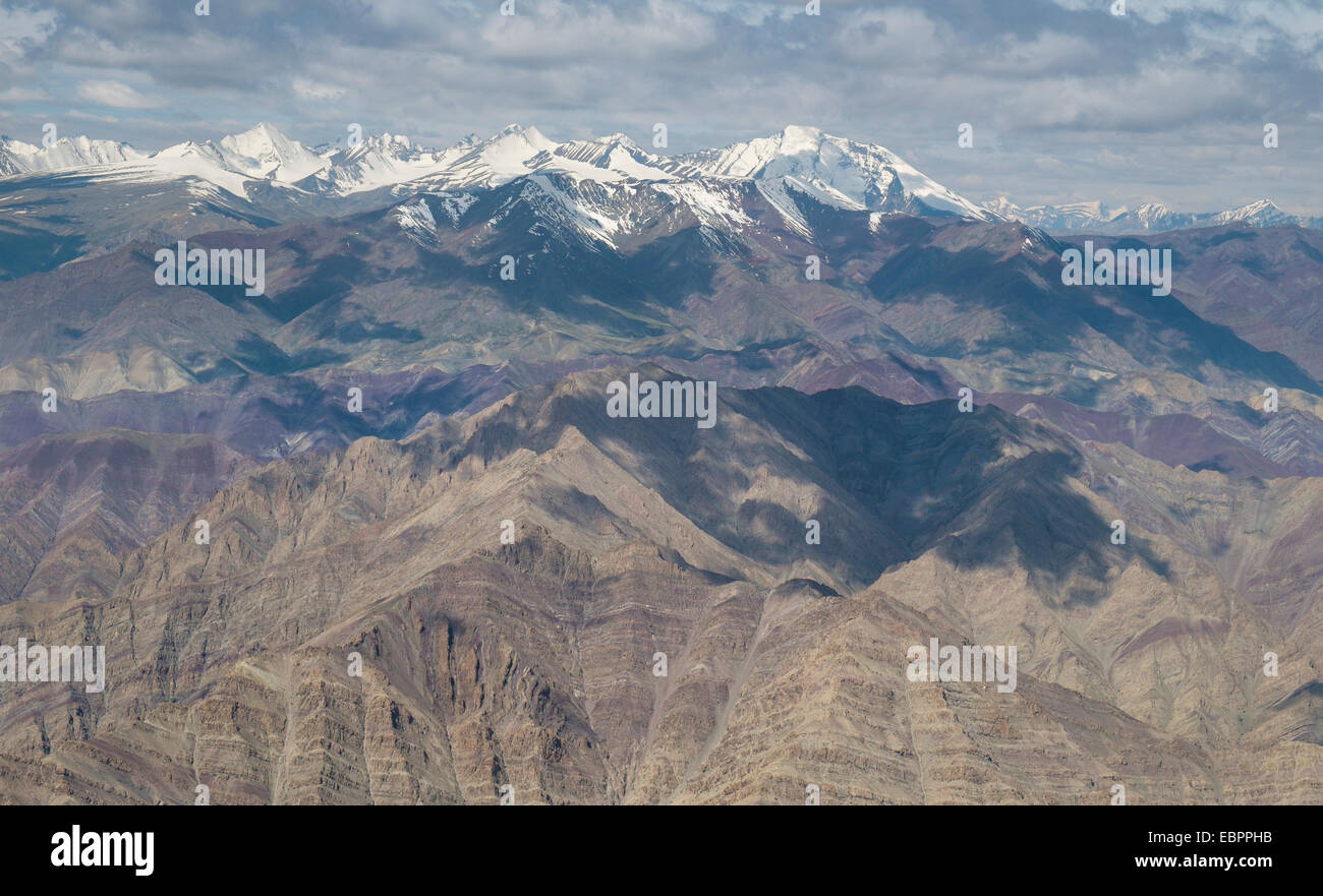 Flug über den Himalaya von Delhi nach Leh, Himalaya, Indien, Asien Stockfoto