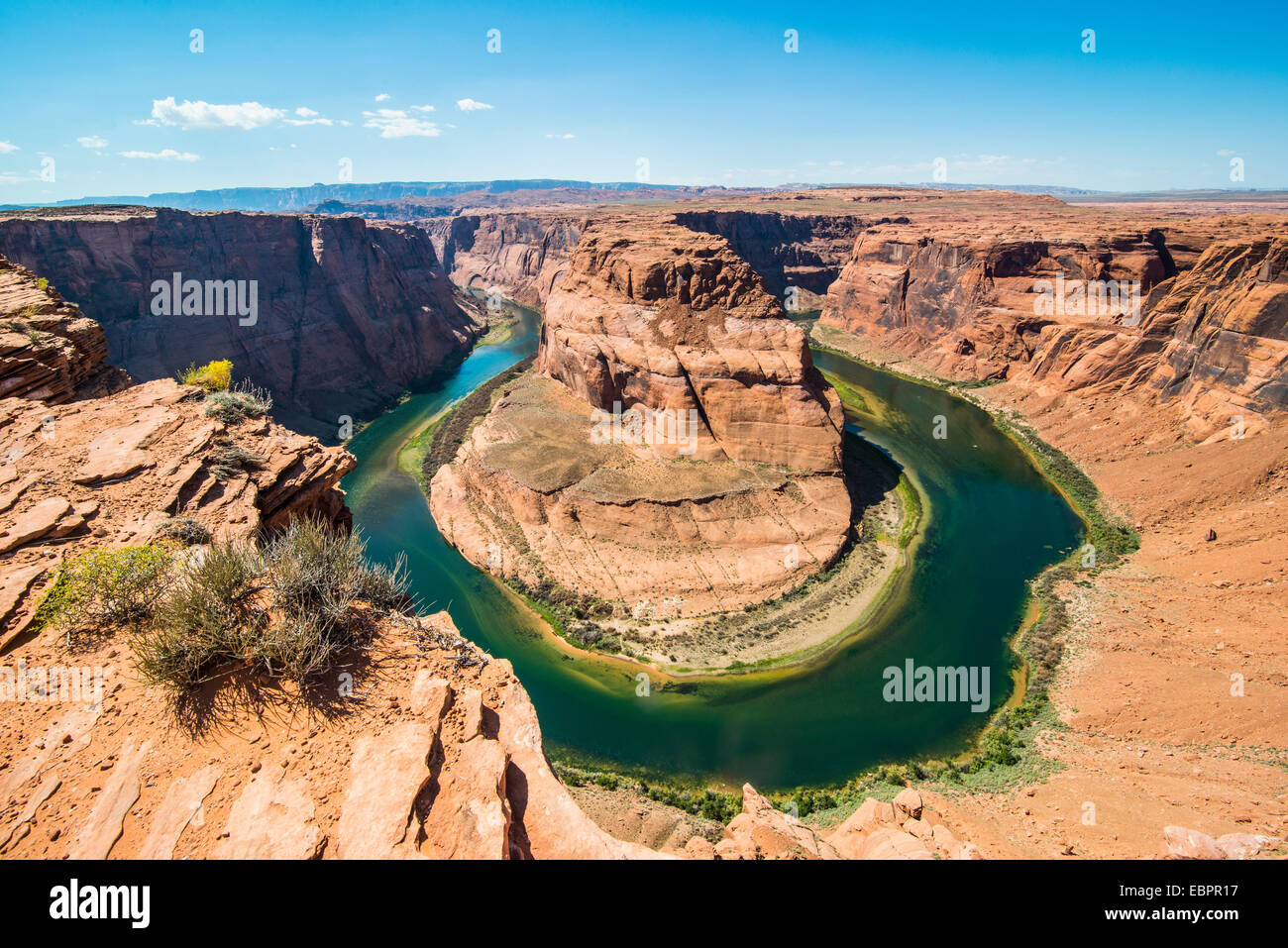 Der Horseshoe Bend auf dem Colorado River am South Rim, Arizona, Vereinigte Staaten von Amerika, Nordamerika Stockfoto