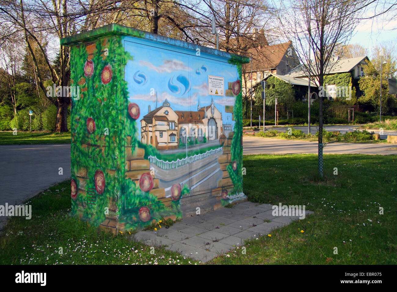 Graffiti auf Dienstprogramm Box, Deutschland Stockfoto