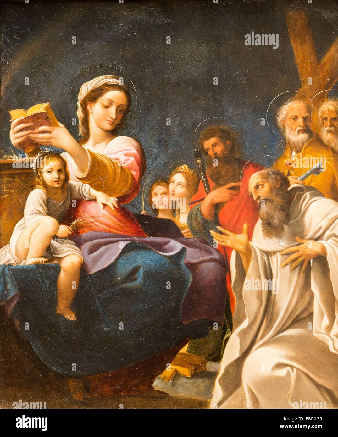 ActiveMuseum 0000666.jpg / Madonna mit Kind und Heiligen, um 1600 - Lodovico Carraci 21.06.2013 - Sammlung / aktive Museum Stockfoto