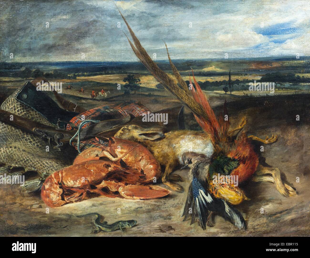 ActiveMuseum 0001641.jpg / Stilleben mit Hummer, 1826 - Eugène Delacroix 25.09.2013 - / 19. Jahrhundert Sammlung / aktive Museum Stockfoto