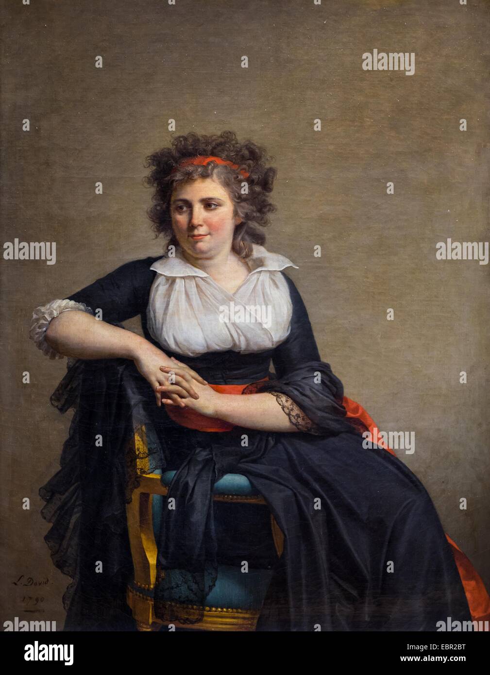 ActiveMuseum_0002292.jpg / die Marquise von Orvilliers, Jeanne-Robertin Rilliet, 1790 - Jacques-Louis David geboren 10.02.2013 - / 18. Jahrhundert Sammlung / aktive Museum Stockfoto