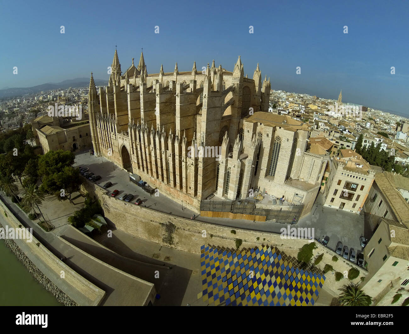 Luftbild, La Seu Kathedrale, Spanien, Balearen, Mallorca, Palma De Mallorca Stockfoto