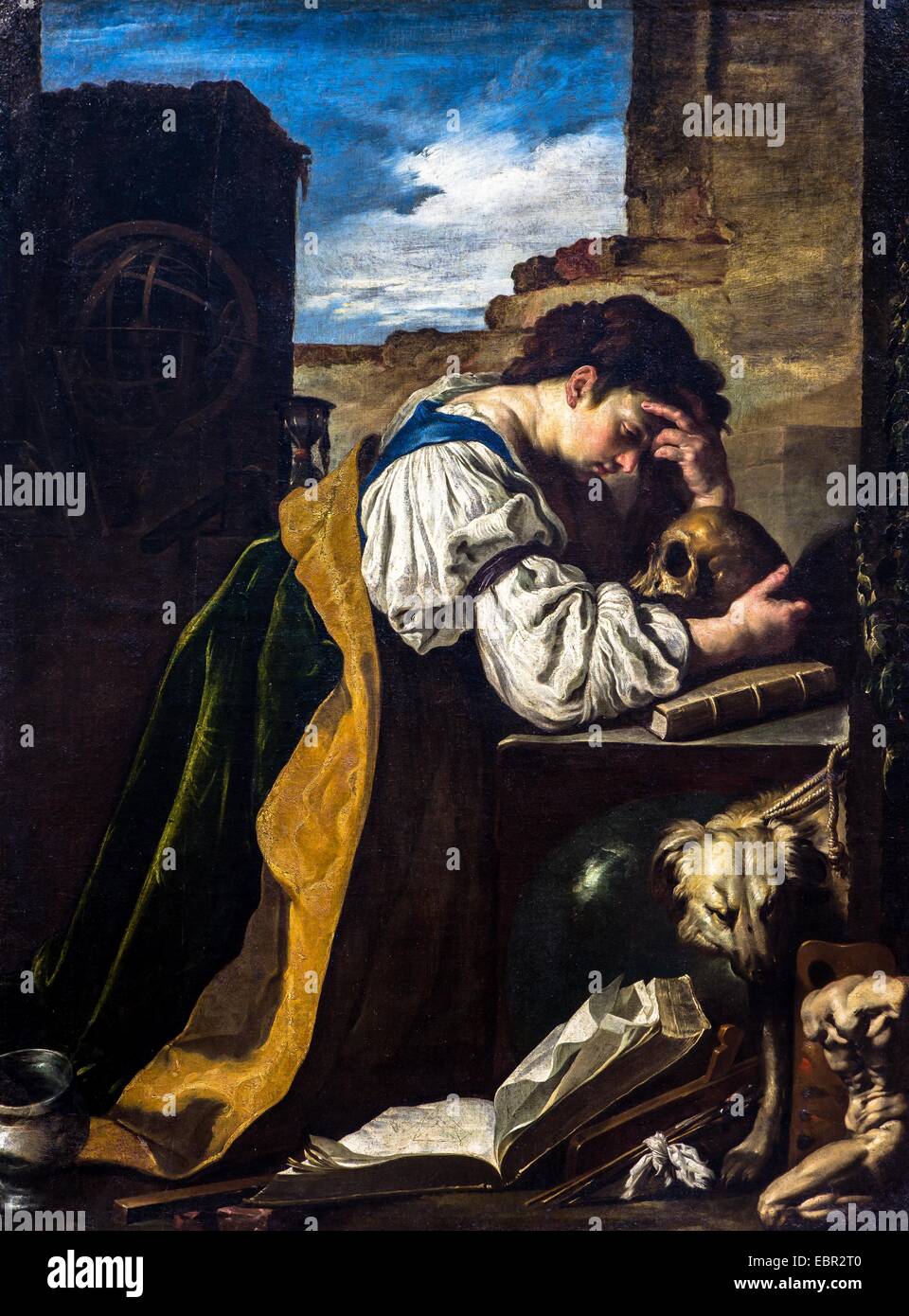 ActiveMuseum 0003138.jpg / Melancholie, 1618-1623-Domenico Fetti 18.09.2013 - / 17. Jahrhundert Sammlung / aktive Museum Stockfoto