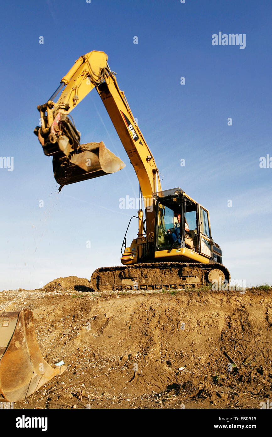 Steamshovel auf einer Baustelle, Österreich Stockfoto