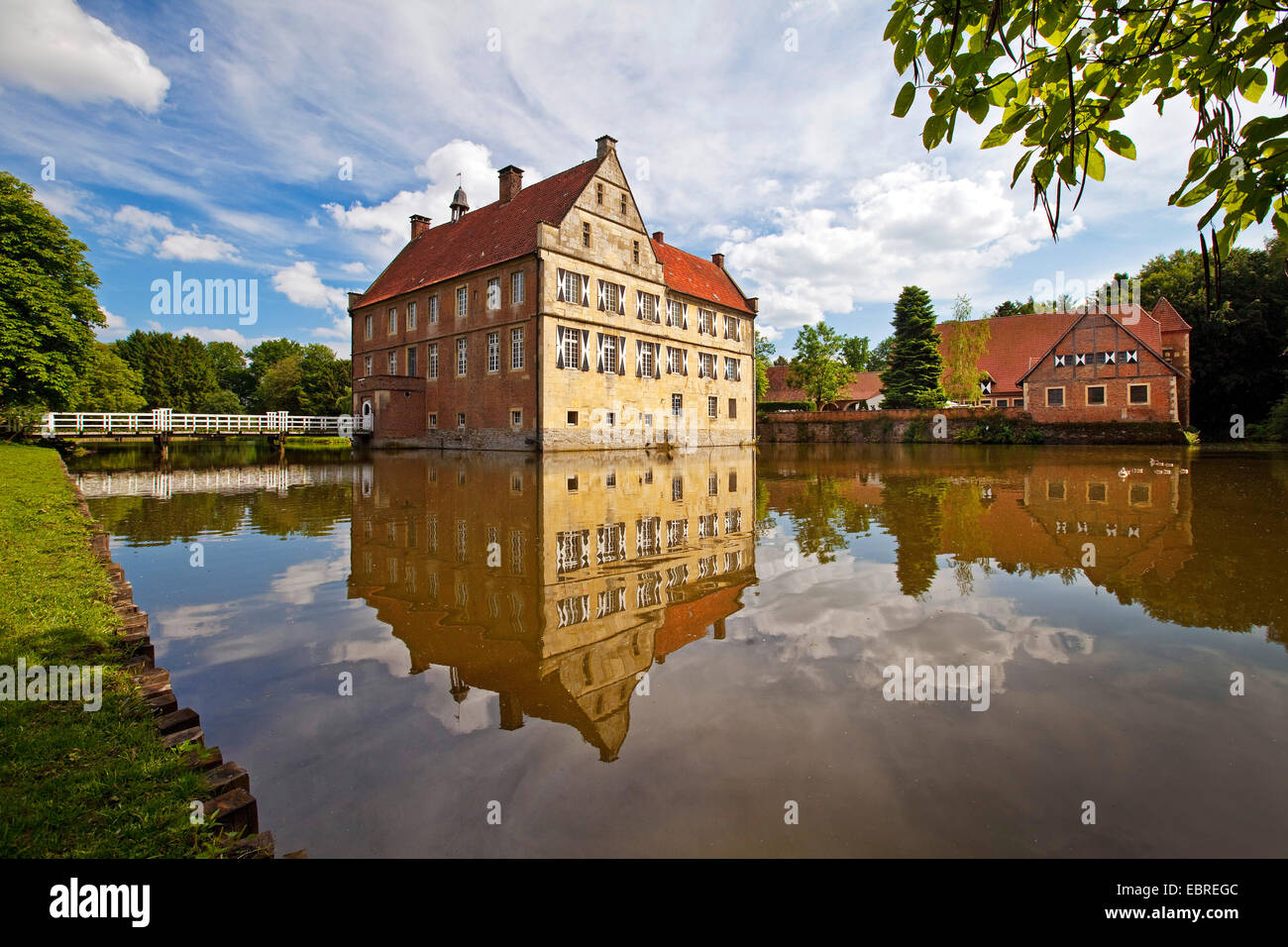 Schloss Huelshoff, Geburtshaus von Annette von Droste-Huelshoff, Havixbeck, Nordrhein-Westfalen, Deutschland Stockfoto