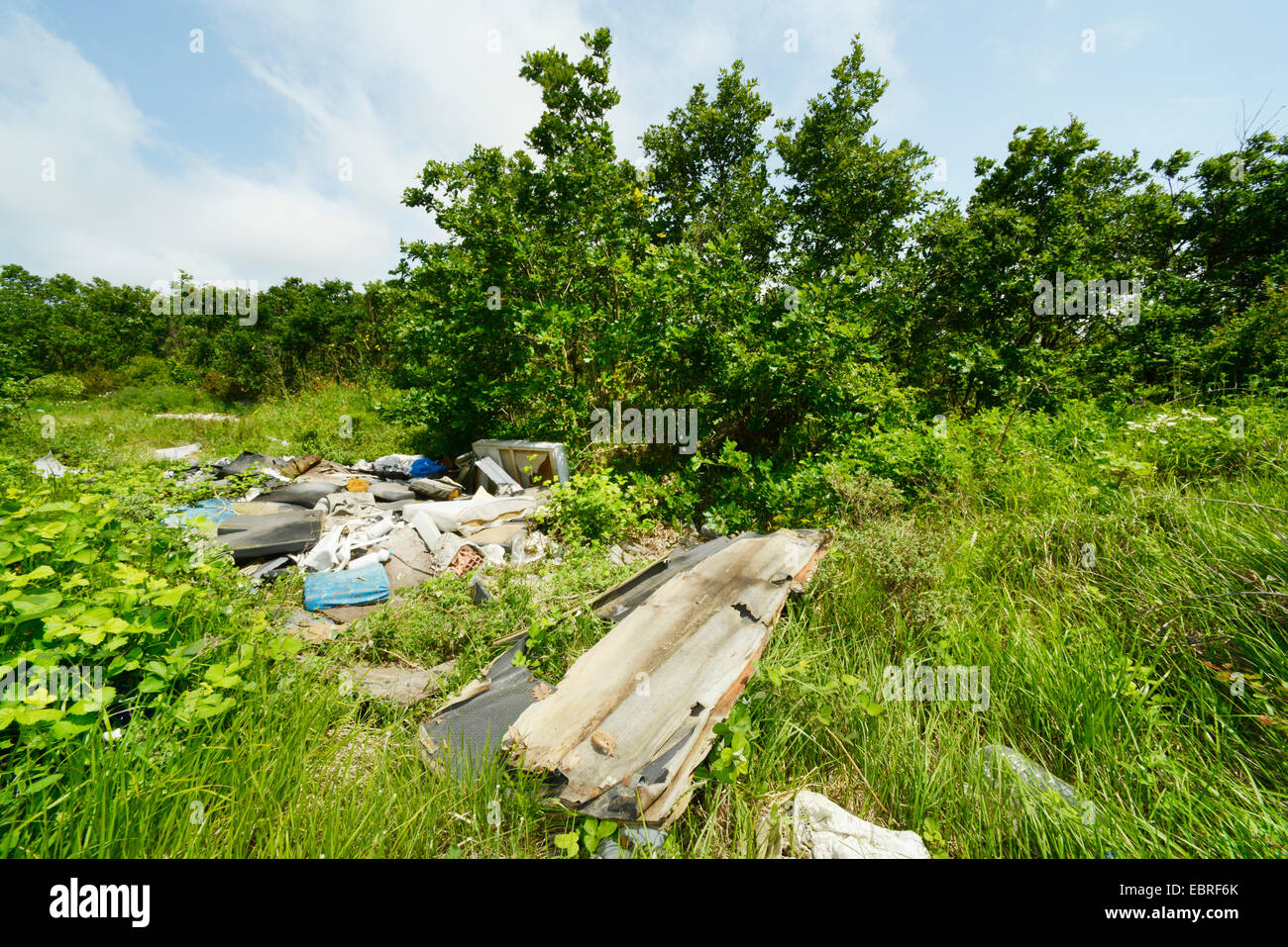 illegale Müllentsorgung in Thrakien, Türkei, Türkei Stockfoto