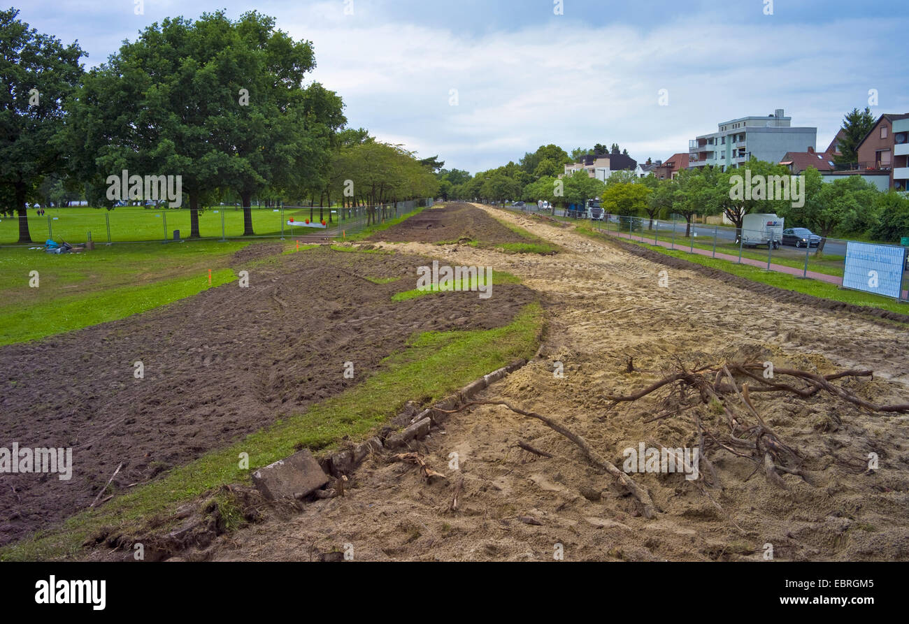 Deichbau und Stärkung der Bahrsplate, Deutschland, Bremen Stockfoto