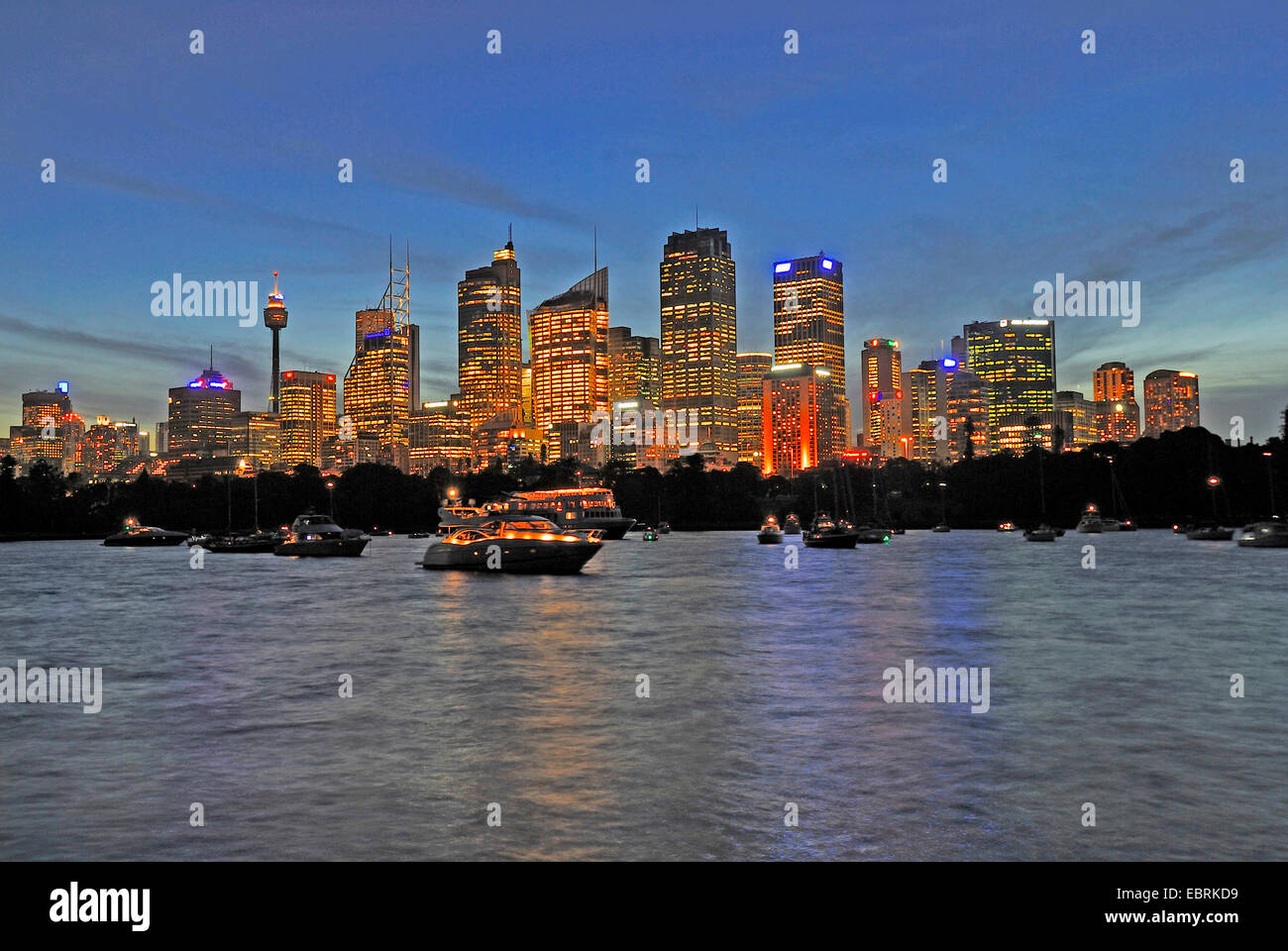 Skyline von Sydney im Abendlicht, Australien, New South Wales, Sydney Stockfoto