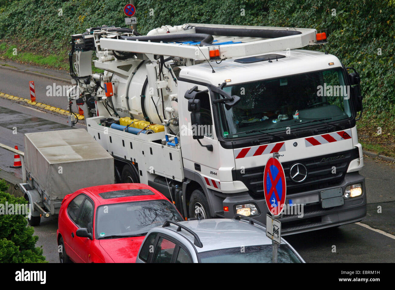 Reinigung der Kanalisation, Deutschland Stockfoto