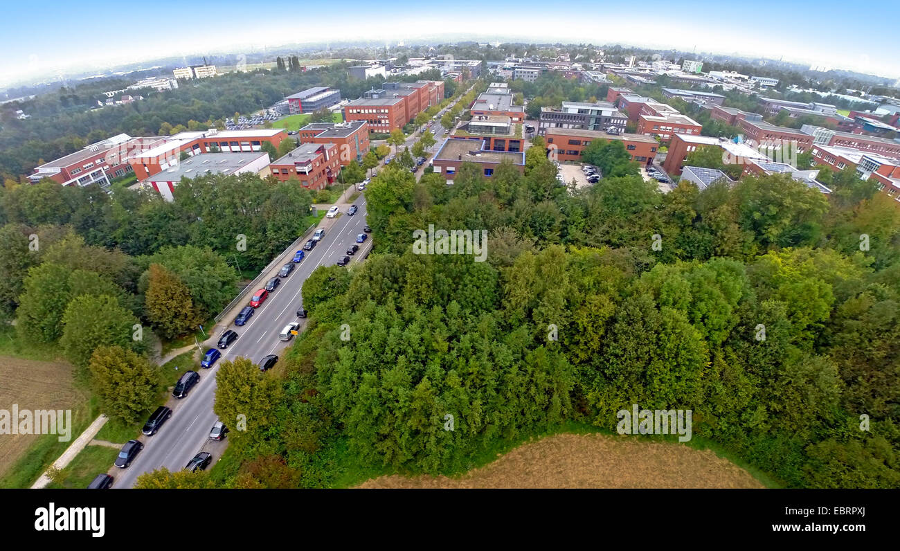 Luftbild, TechnologieZentrumDortmund und TU Universität Dortmund, Deutschland, Nordrhein-Westfalen, Ruhrgebiet, Dortmund Stockfoto