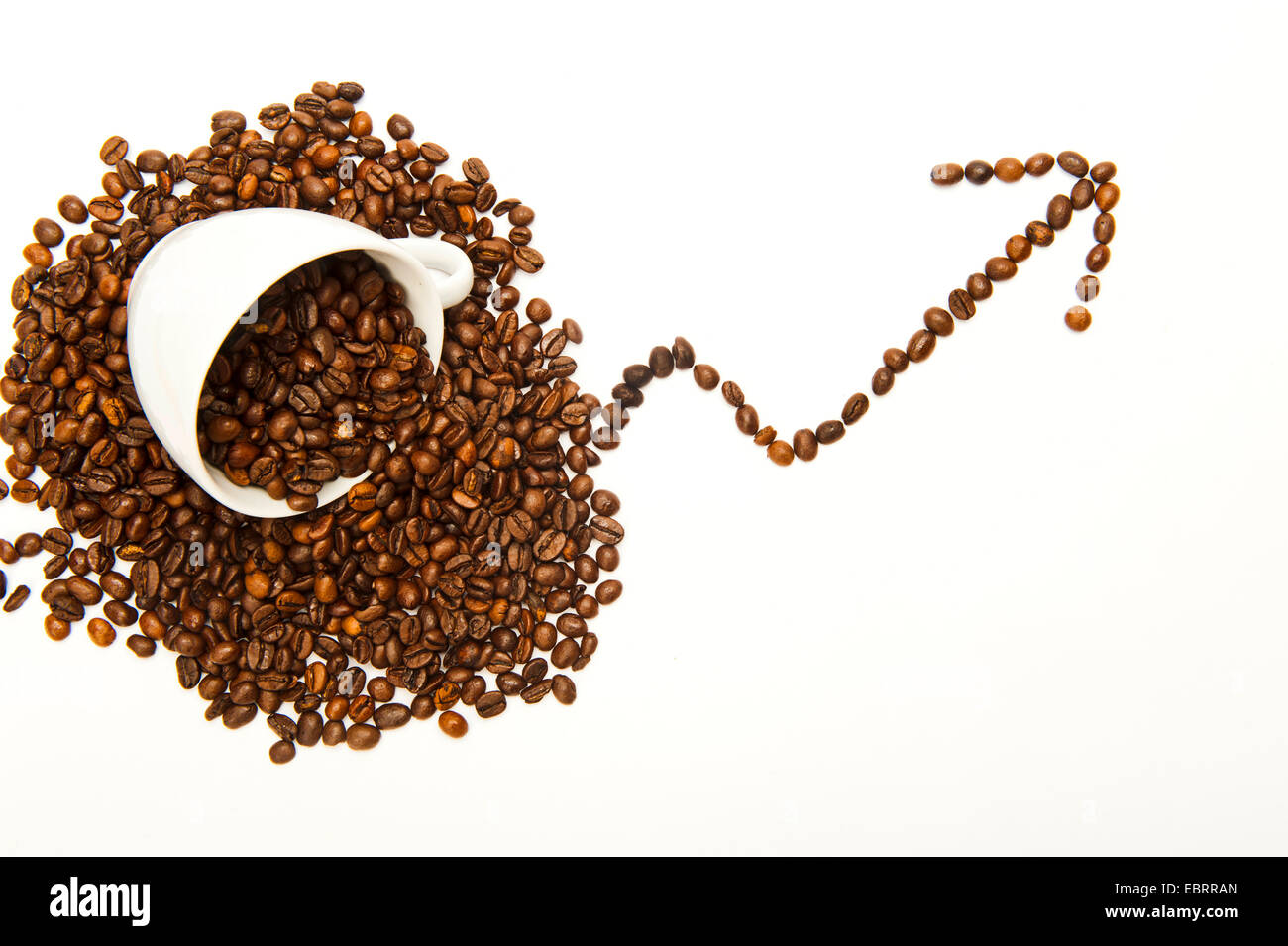 Symbol-Bild-Preiserhöhung Kaffee Stockfoto