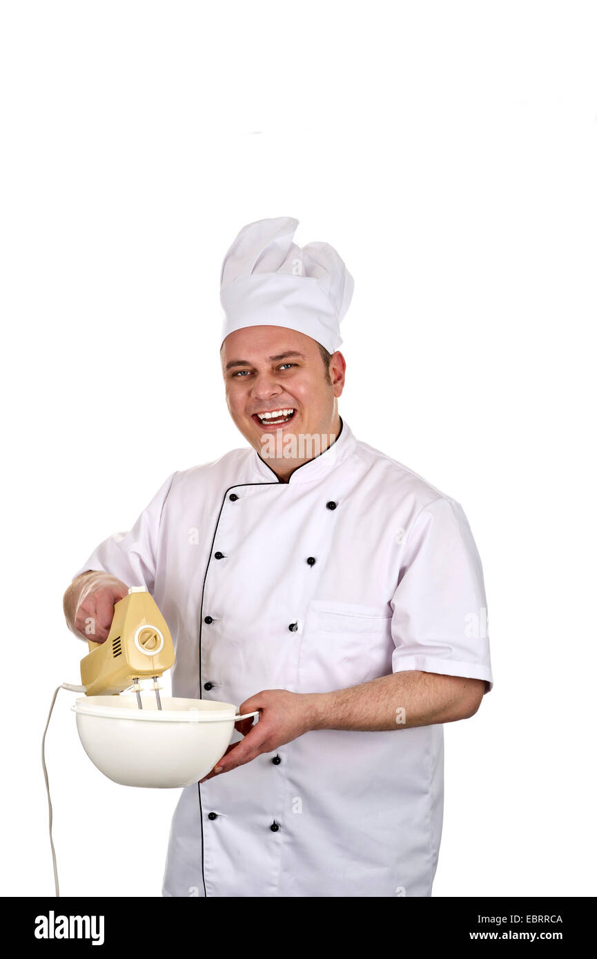 Kochen Sie mit Schale und Hand-mixer Stockfoto