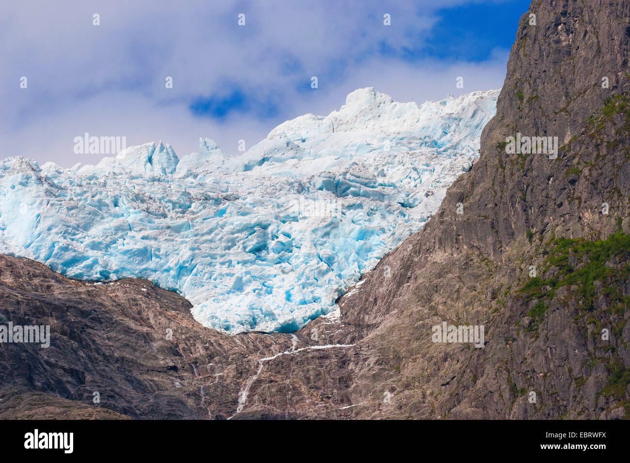 Jostedalsbreen Gletscher, Norwegen, Nationalpark Jostedalsbreen, Supphella Stockfoto