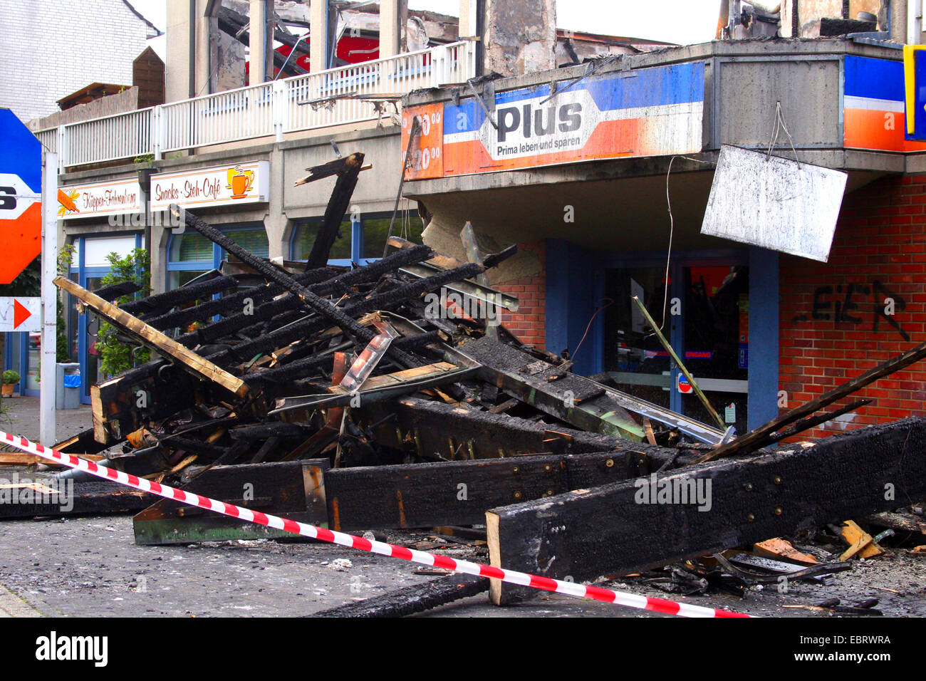abgebrannten Supermarkt, Deutschland Stockfoto