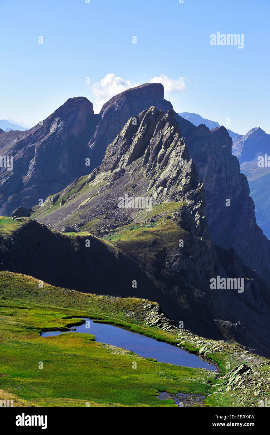 Arete De La Bruyere im Massiv des Cercdes, Frankreich, Savoyen, Hautes-Alpes, Briancon Valloire Stockfoto