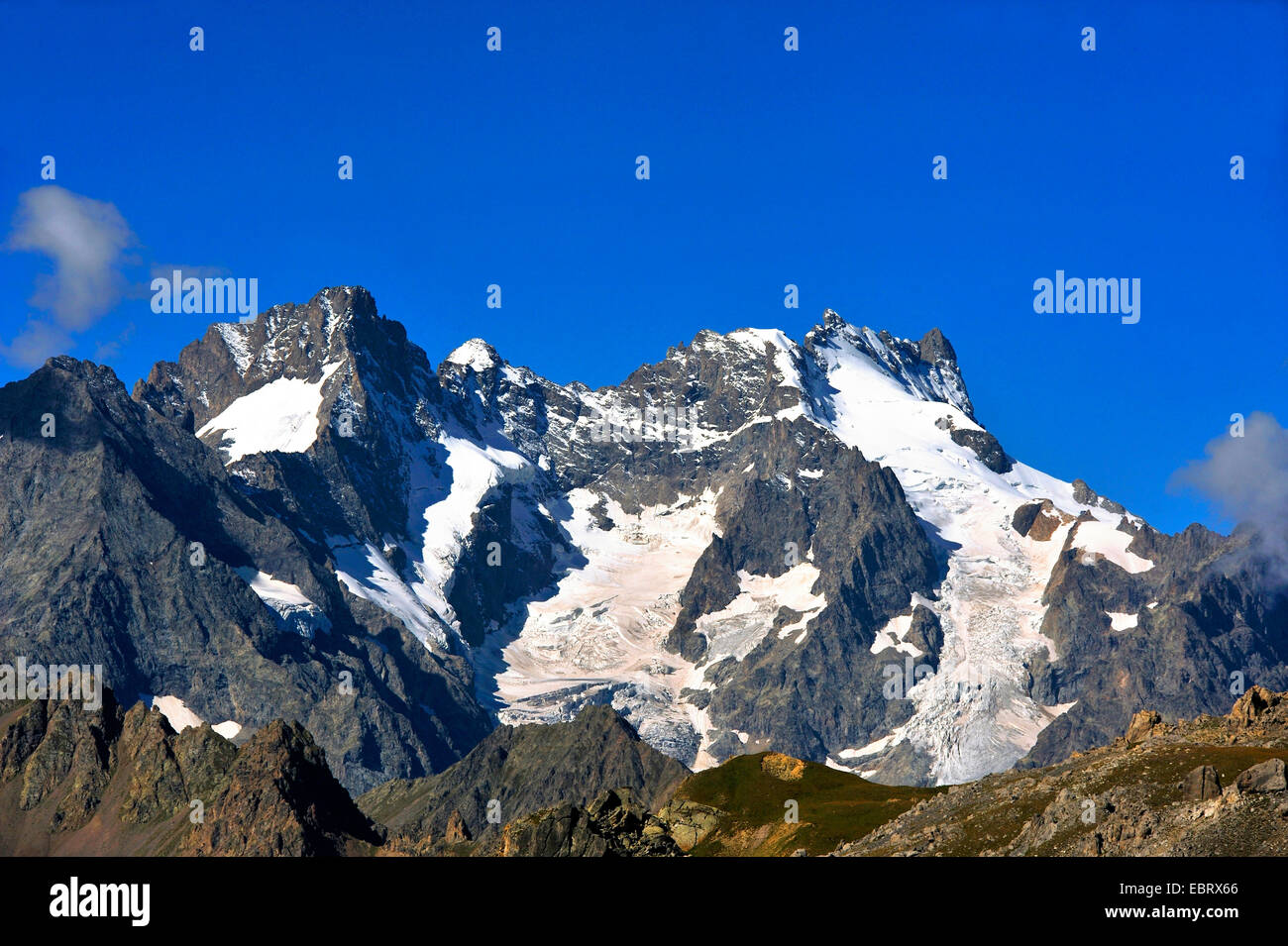 La Meije, Frankreich, Hautes-Alpes, Ecrins Nationalpark, Briancon Stockfoto