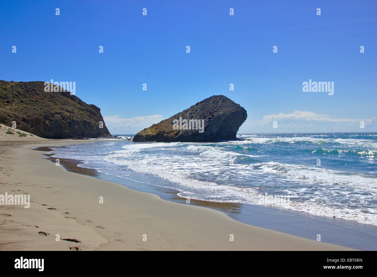 Strand M¾nsul, Spanien, Andalusien, Nationalpark Cabo de Gata Stockfoto