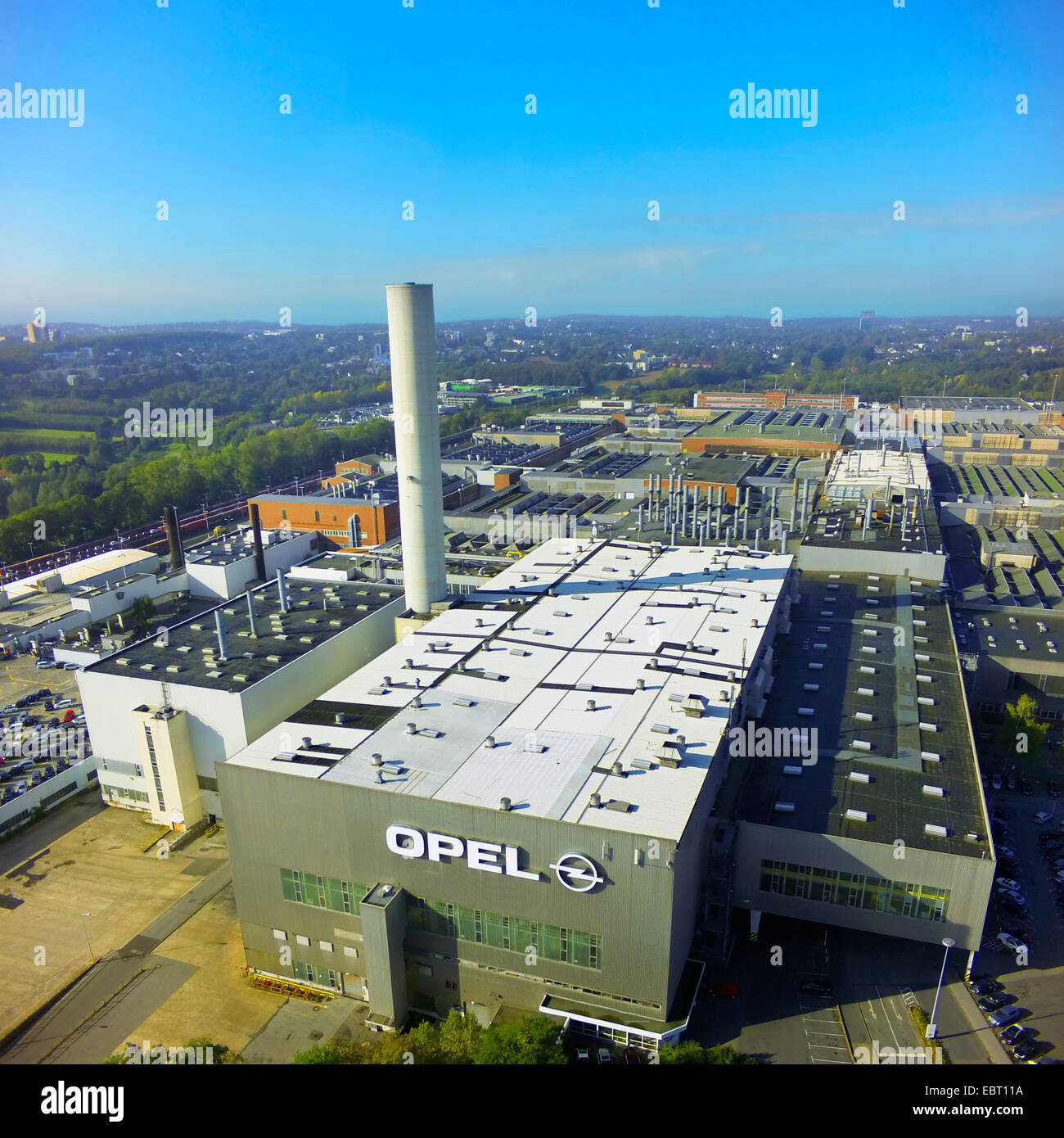 Luftaufnahme des Opel Werk in Bochum, Deutschland, Nordrhein-Westfalen, Ruhrgebiet, Bochum Stockfoto