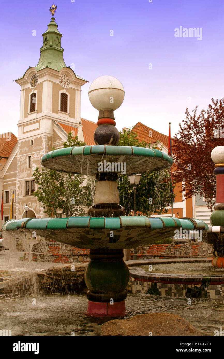Zwettler Hauptplatz, nur für den redaktionellen Gebrauch, Zwetl, Waldviertel, Niederösterreich, Österreich Stockfoto