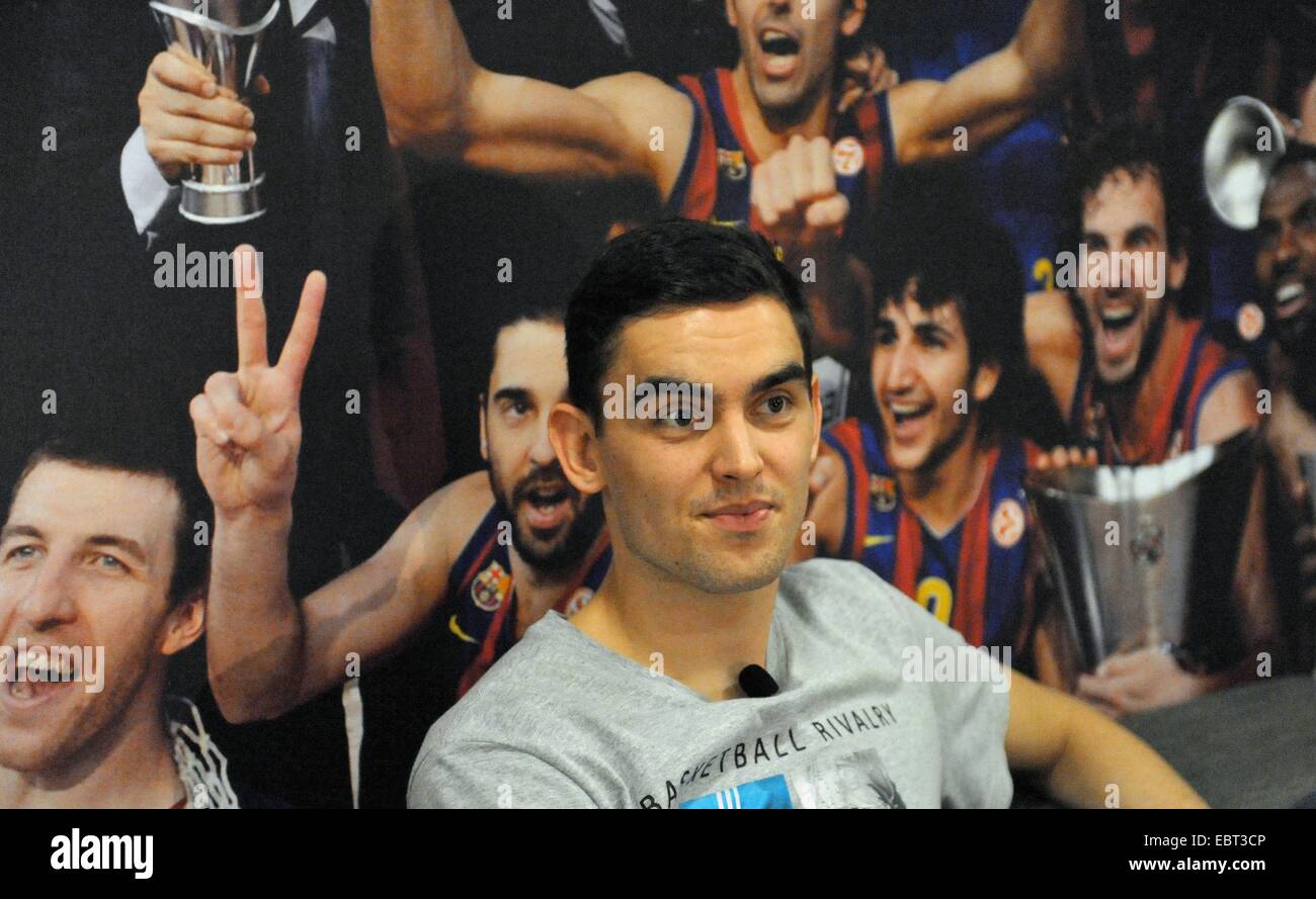 Tschechische Republik-Spieler Tomas Satoransky FC Barcelona Basketball-Team in Barcelona, Spanien am 27. November 2014 abgebildet. (CTK Foto/David Svab) Stockfoto