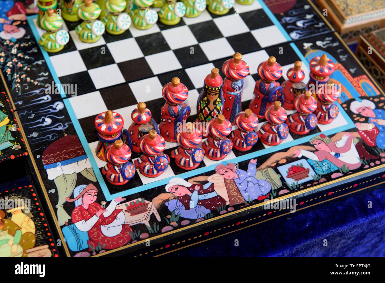 Schach-set, Souvenir, Buchara, Usbekistan, Asien Stockfoto