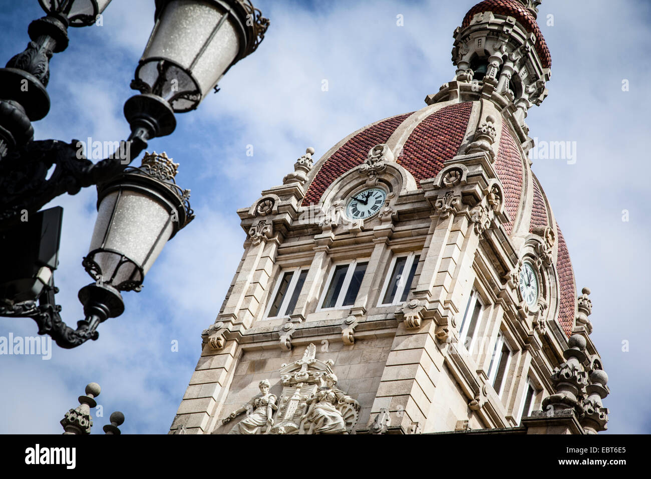 Coruna Rathaus befindet sich auf Maria Pita Platz in Galicien, Spanien. Stockfoto