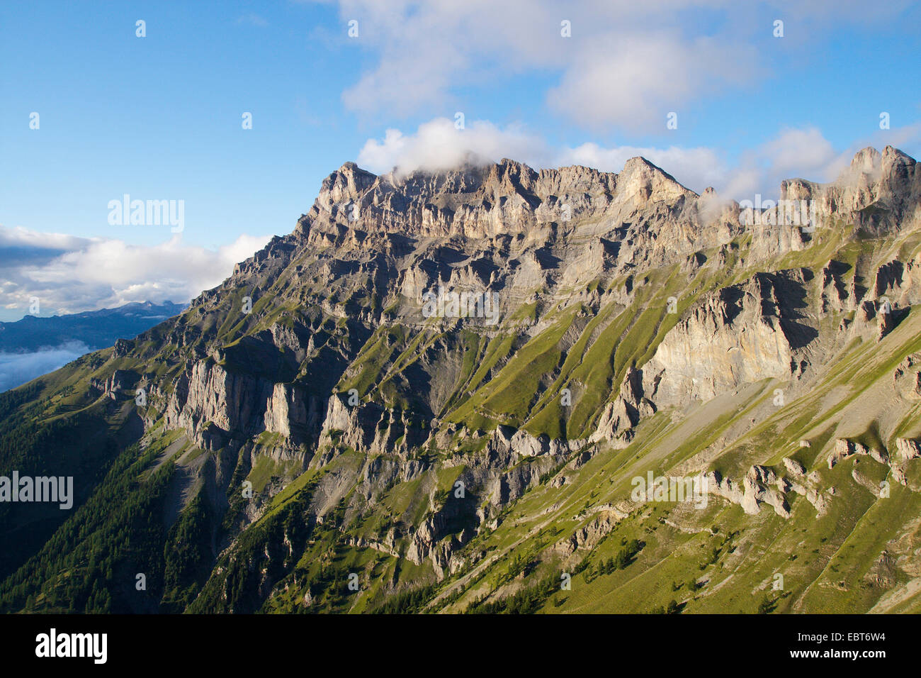Dent de Morcles Berggipfel, Schweiz, Wallis Stockfoto